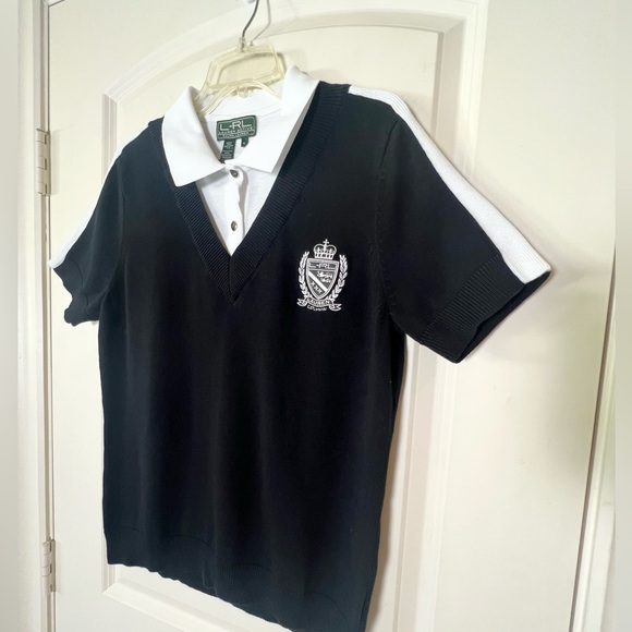Vintage Ralph Lauren Layered Crest Sweater Top Deadstock - Picture 4 of 9